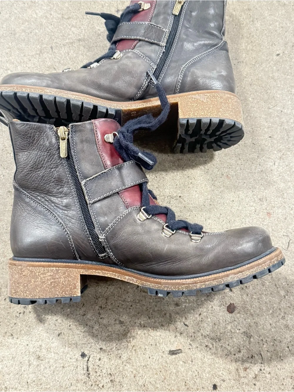 Women Pikolinos Aspe Lace Up Brown Leather Boots Combat Style size 40 women’s 9